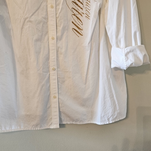 Lauren Ralph Lauren White Logo Button Down Casual Shirt Size 2X. - Picture 6 of 13